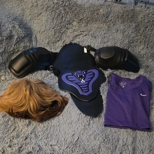 Dodgeball Costume. Wig, Shirt And Cover.